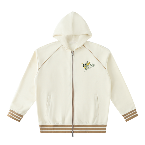 TOUCHING GRASS '26 | STRIPED ZIP-UP